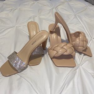 2 pairs of mules/ sandals/ heels. Sz 7.5 Brand New